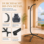 Makika H�ngesessel mit Gestell h�henverstellbar aus Polyrattan in Grau
