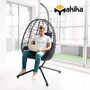 Makika H�ngesessel mit Gestell h�henverstellbar aus Polyrattan in Schwarz