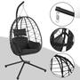 Makika H�ngesessel mit Gestell h�henverstellbar aus Polyrattan in Schwarz