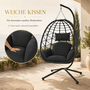 Makika H�ngesessel mit Gestell h�henverstellbar aus Polyrattan in Schwarz