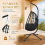 Makika H�ngesessel mit Gestell h�henverstellbar aus Polyrattan in Schwarz