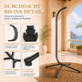 Makika H�ngesessel mit Gestell h�henverstellbar aus Polyrattan in Schwarz