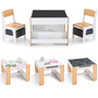 Baby Vivo Kindersitzgruppe mit multifunktionalem Tisch und 2 St�hlen aus Holz - Mia