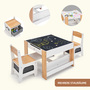 Baby Vivo Kindersitzgruppe mit multifunktionalem Tisch und 2 St�hlen aus Holz - Mia