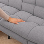 Makika Schlafsofa 3-Sitzer Schlafcouch Paul verstellbar mit Schlaffunktion in Grau