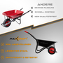 MAXCRAFT Schubkarre / Bauschubkarre Luftbereifung 250 kg 100 L Schwarz / Rot - Black Edition