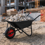 MAXCRAFT Schubkarre / Bauschubkarre Luftbereifung 250 kg 100 L Schwarz / Rot - Black Edition