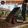 MAXCRAFT Schubkarre / Bauschubkarre Luftbereifung 250 kg 100 L Schwarz / Rot - Black Edition