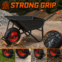 MAXCRAFT Schubkarre / Bauschubkarre Luftbereifung 250 kg 100 L Schwarz / Rot - Black Edition
