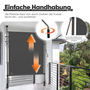 Strattore Ausziehbare Klemmmarkise / Senkrechtmarkise h�henverstellbar 120 x 310 cm - Anthrazit