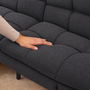 Makika Schlafsofa 3-Sitzer Schlafcouch Paul verstellbar mit Schlaffunktion in Dunkelgrau