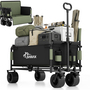 SAMAX Faltbarer Bollerwagen - 2in1 mit Bank - bis 200kg Offroad Festival Edition - Matcha Gr�n