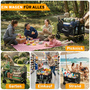 SAMAX Faltbarer Bollerwagen - 2in1 mit Bank - bis 200kg Offroad Festival Edition - Matcha Gr�n