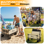 SAMAX Faltbarer Bollerwagen - 2in1 mit Bank - bis 200kg Offroad Festival Edition - Beige