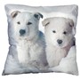 Couchkissen Dekokissen Motiv wei�er Sch�ferhund Welpe 45x45cm Wintertiermotiv  