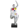 Figur Ballerina silber mit Marmorsockel Skulptur Statue Dekofigur Standfigur