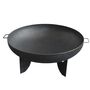Feuerschale massiv 80cm Stahl 2Griffe Feuerstelle Terrassenfeuer Gartenfeuer 
