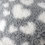 Teddydecke Wohndecke grau wei� Herzen Lammfelloptik 150x200cm Kuscheldecke