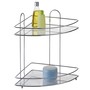 Bad Eckregal verchromt silber 2 B�den transparente Einlage H�ngeregal Eckablage 