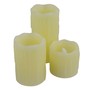 LED Kerzen 3er Set 5x5,7,10cm creme Echtwachs Kerzen mit Flackereffekt