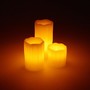 LED Kerzen 3er Set 5x5,7,10cm creme Echtwachs Kerzen mit Flackereffekt