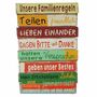 Holzschild Unsere Familienregeln Vintage Schild Holz 60x40cm Retro Wandschild