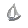 Skulptur Boot modern silber poliert 20,5x17,5cm Figur Deko Aluminium Dekofigur