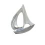 Skulptur Boot modern silber poliert 20,5x17,5cm Figur Deko Aluminium Dekofigur
