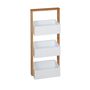 Regal 3B�den Bambus wei� 76x28x15cm Wandregal B�cherregal Bambusregal Badregal