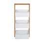 Regal 3B�den Bambus wei� 76x28x15cm Wandregal B�cherregal Bambusregal Badregal