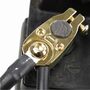 Vergoldete Minus- Polklemme f�r max. ca.  19 mm 2 Anschl�sse bei Kfz Batterien 