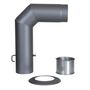 Winkelrohr Set 3 Teile 150mm Ofenrohr Rauchrohr Kaminrohr grau 