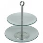 Etagere 25x17cm 2Ablagen Glasplatten Servierteller Servierplatte 