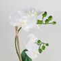 Kunstspflanze Orchidee wei� ca. 45cm hoch Dekoorchidee in Erde aus Kunststoff
