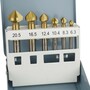 Kegelsenker HSS 6tlg. Satz 6,3-20,5mm Senker Kegelbohrer Versenker Entgrater