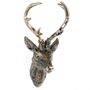 Geweih Hirschgeweih 20x12x30cm bronze Kunststoff 10Ender Hirschkopf Wanddeko