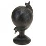 Dekoration Globus in schwarz auf Fu� ca. 12cm antikfinish Erdkugel