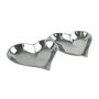 Doppelschale Herzen 35x22x3cm Aluminium poliert Schale Dekoschale Herzschale