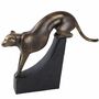 Dekofiguren Panther 2 St�ck 33cm schwarz / bronze Polystone Buchst�tzen Figuren
