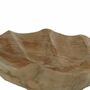 Teak Schale Teller 35cm Blattform Teakholz Dekoschale Holzschale Dekoteller