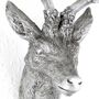 Geweih Hirschgeweih 20x12x30cm silber Kunststoff 10Ender Hirschkopf Wanddeko