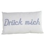 Kissen 30x50cm Polyester hellgrau Dr�ck mich Dekokissen Kuschelkissen Sofakissen 