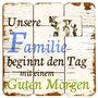 Wandbild Holz Dekoschild Unsere Familie Spruch Holzbild 40x40cm Schild Wanddeko 
