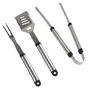 Grillzubeh�r Grillbesteck 3teilig Metall 42cm Gabel Zange Schieber Grillset