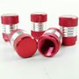 Ventilkappen rot silber 5St�ck Aluminium 17mm Ventilverschl�sse Auto Tuning