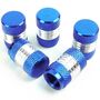 Ventilkappen aus Aluminium in blau / silber 5 St�ck rund mit Riffelung H 17mm