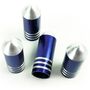 Ventilkappen aus Aluminium in Blau 4 St�ck Bullet Design H ca. 26 mm Verschluss