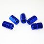 Ventilkappen 5 St�ck Aluminium blau Sechskant Reifenventilkappen Auto Motorrad