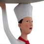 Figur Skulptur Koch mit Teller und Kochbuch 21,5cm 2Stk Dekofigur Deko Kochfigur