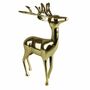 Hirsch Figur stehend gold Aluminium poliert Dekohirsch Dekofigur Weihnachtsdeko